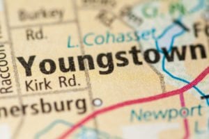 Map of Youngstown, Ohio.
