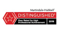 Martindale-Hubbell Distinguished Peer Rated for High Professional Achievement 2019